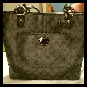 Black coach shoulder purse